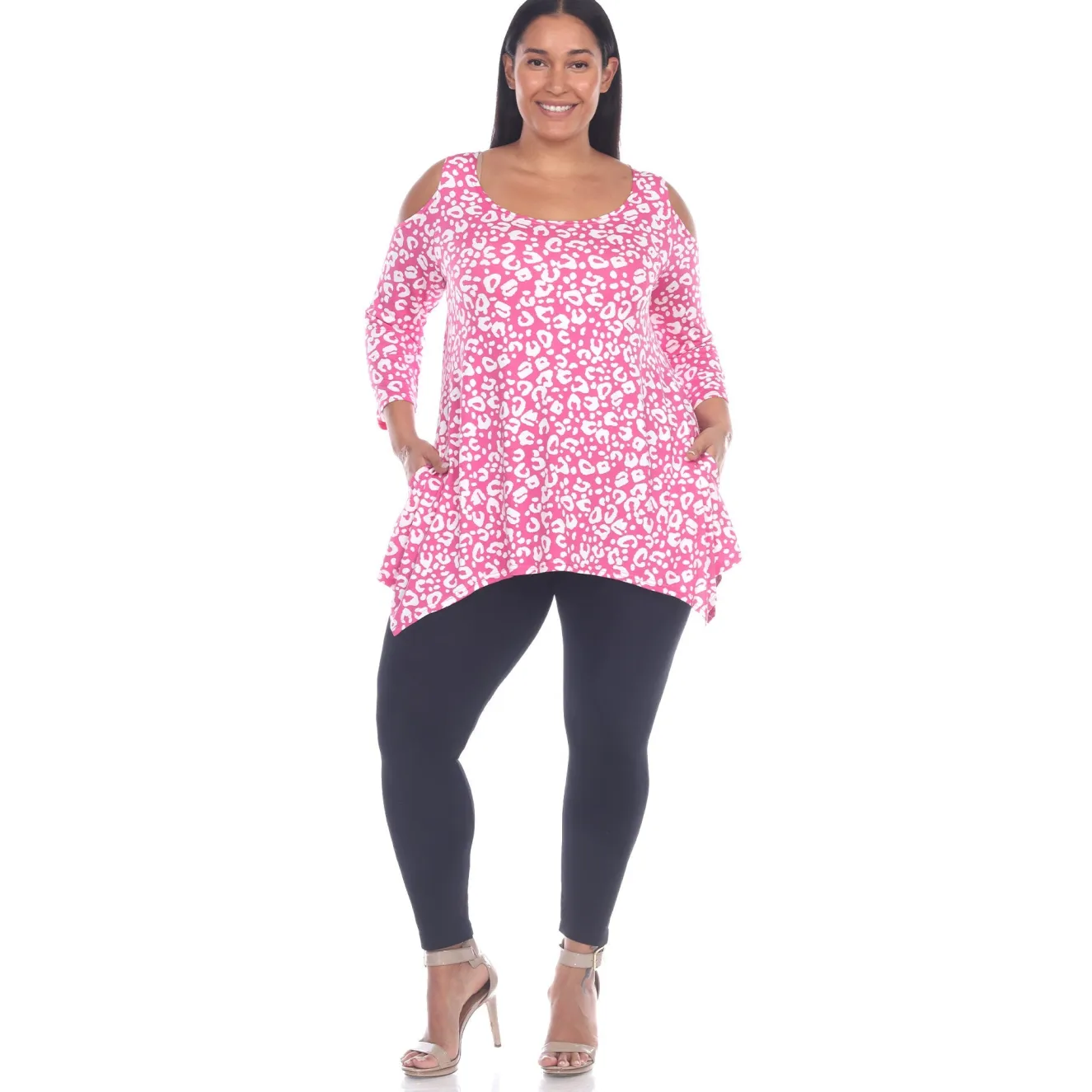 Leopard Cold Shoulder Tunic - Plus