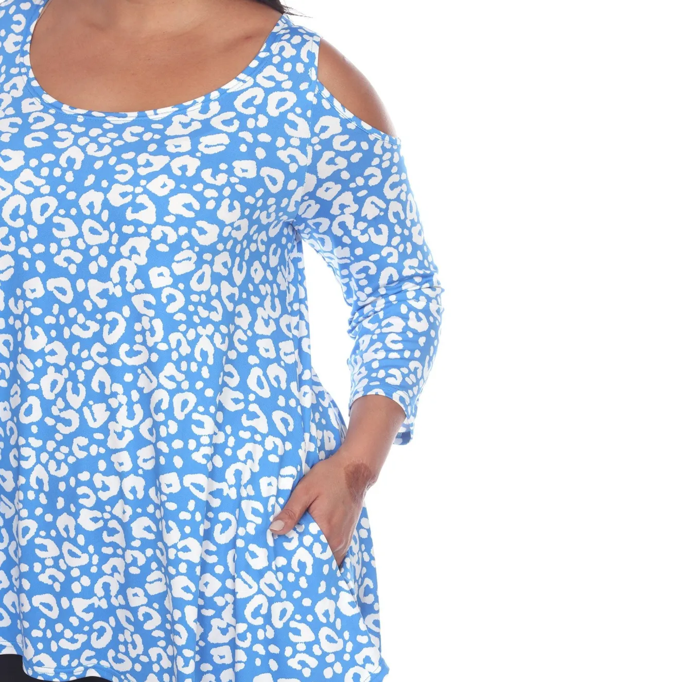 Leopard Cold Shoulder Tunic - Plus