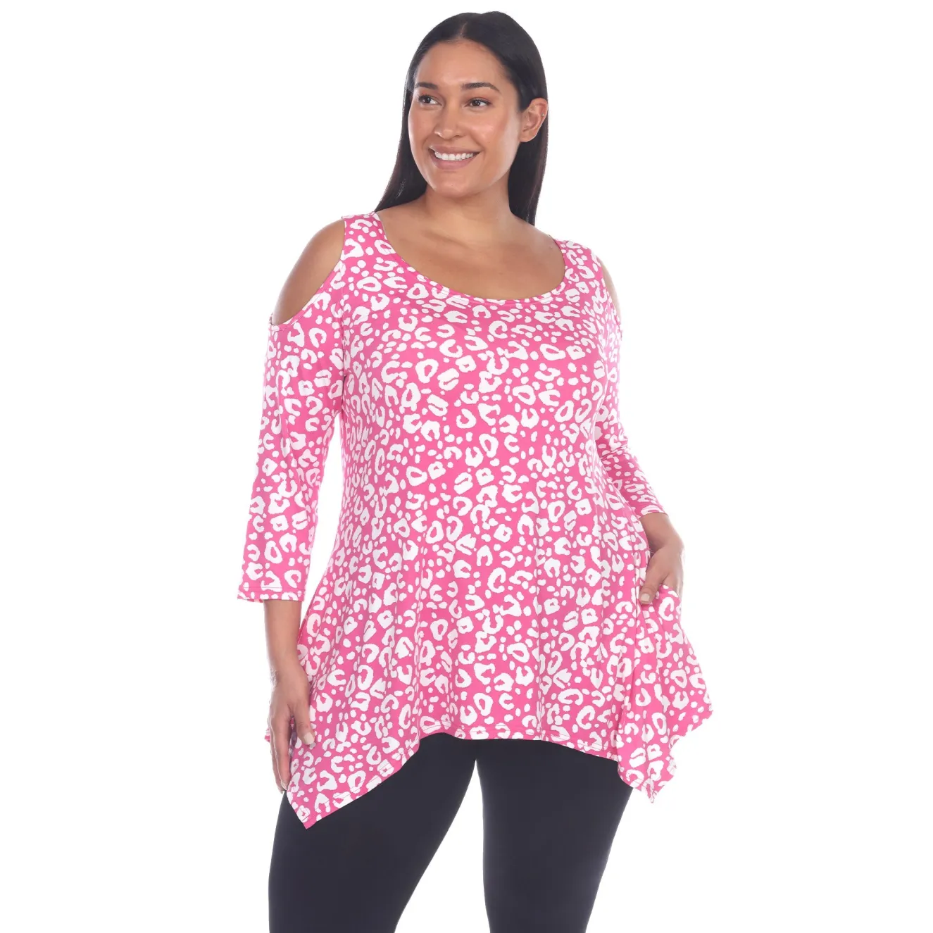 Leopard Cold Shoulder Tunic - Plus