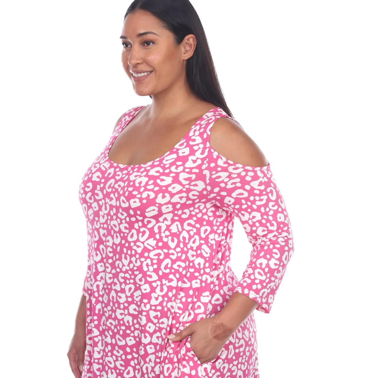Leopard Cold Shoulder Tunic - Plus