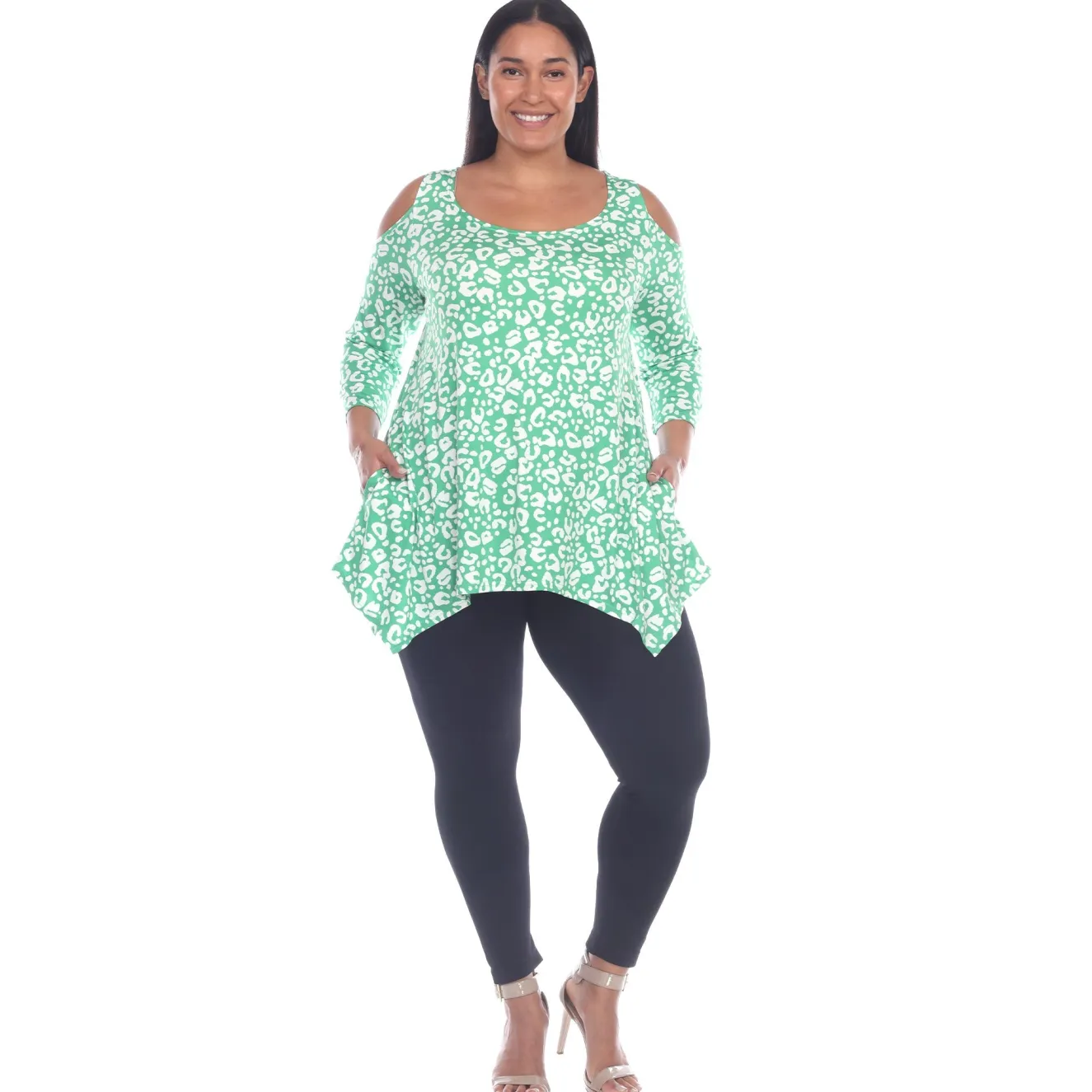 Leopard Cold Shoulder Tunic - Plus
