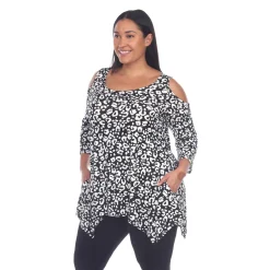 Leopard Cold Shoulder Tunic - Plus