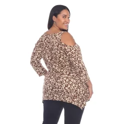 Leopard Cold Shoulder Tunic - Plus