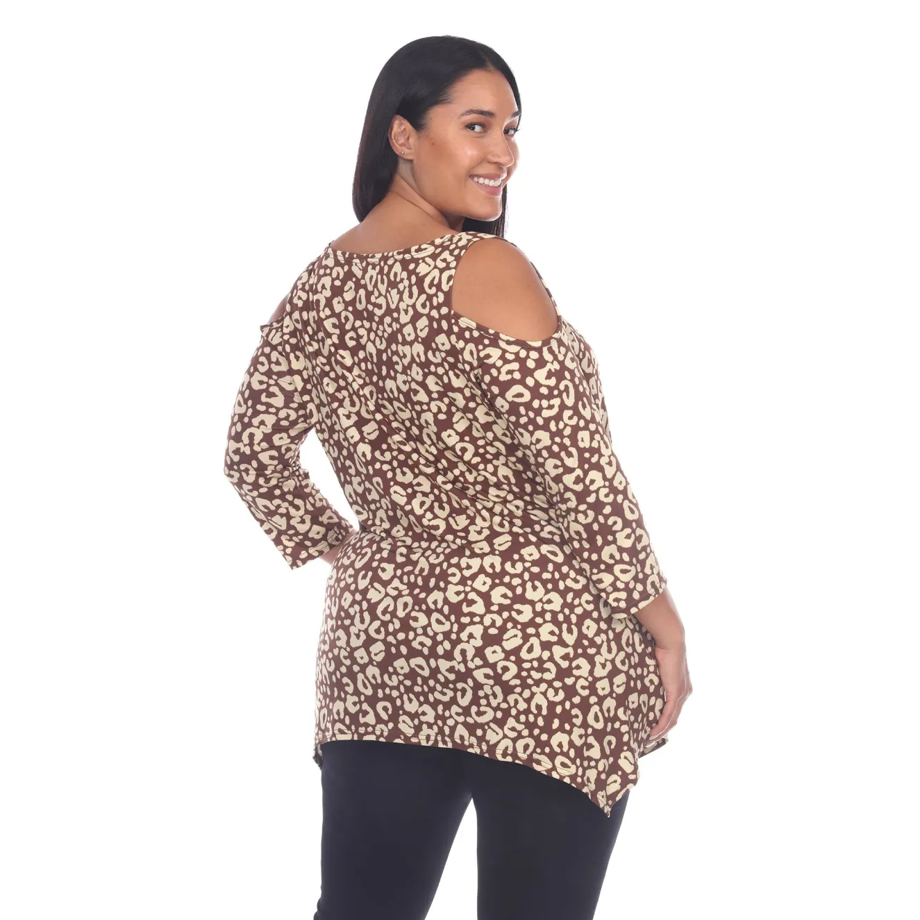 Leopard Cold Shoulder Tunic - Plus