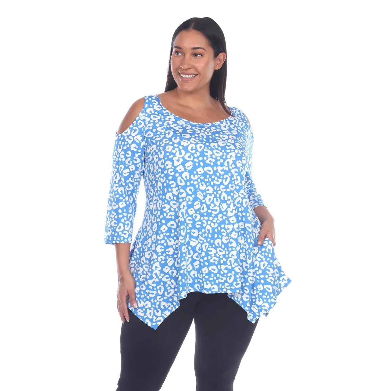 Leopard Cold Shoulder Tunic - Plus