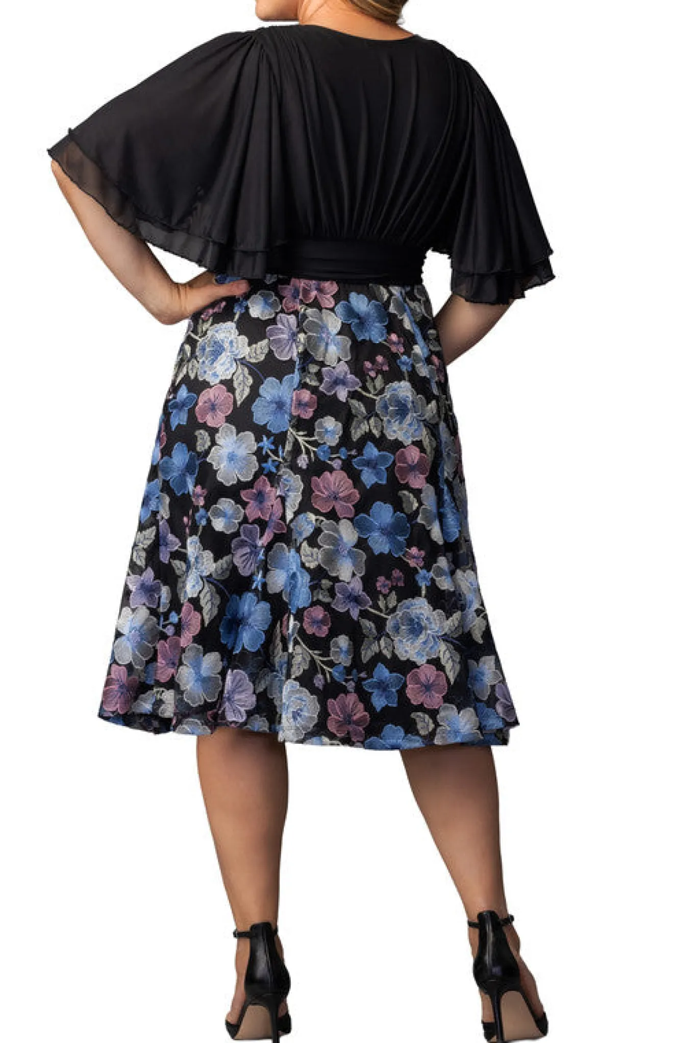 Lillian Embroidered Cocktail Dress - Floral Frolic - Plus