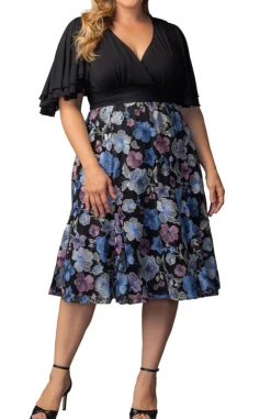 Lillian Embroidered Cocktail Dress - Floral Frolic - Plus