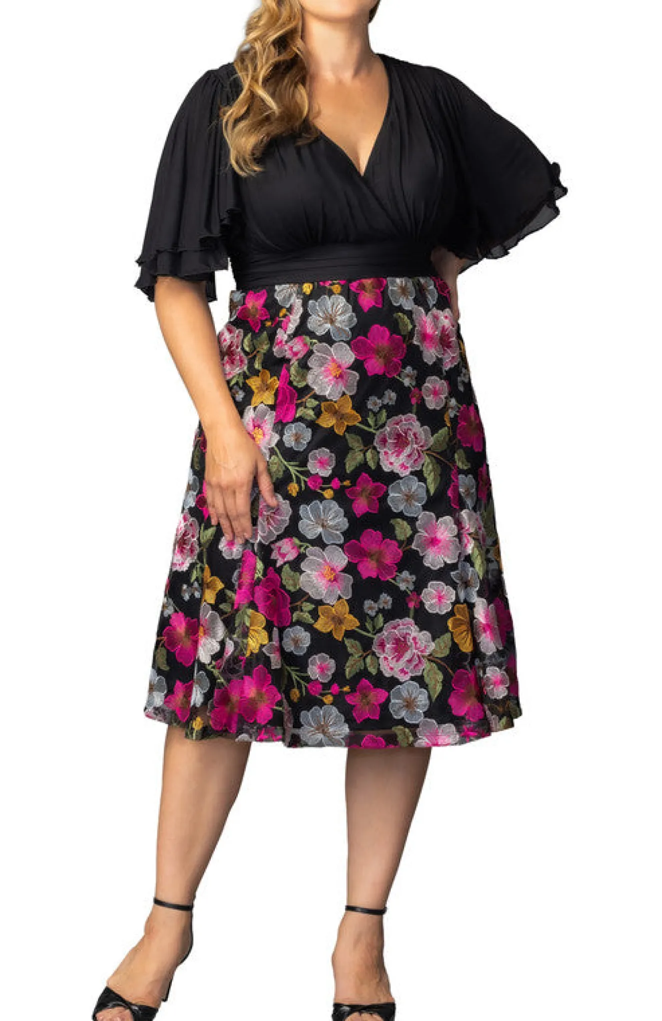 Lillian Embroidered Cocktail Dress - Plus
