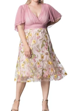 Lillian Embroidered Cocktail Dress - Plus