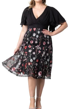 Lillian Embroidered Cocktail Dress - Plus