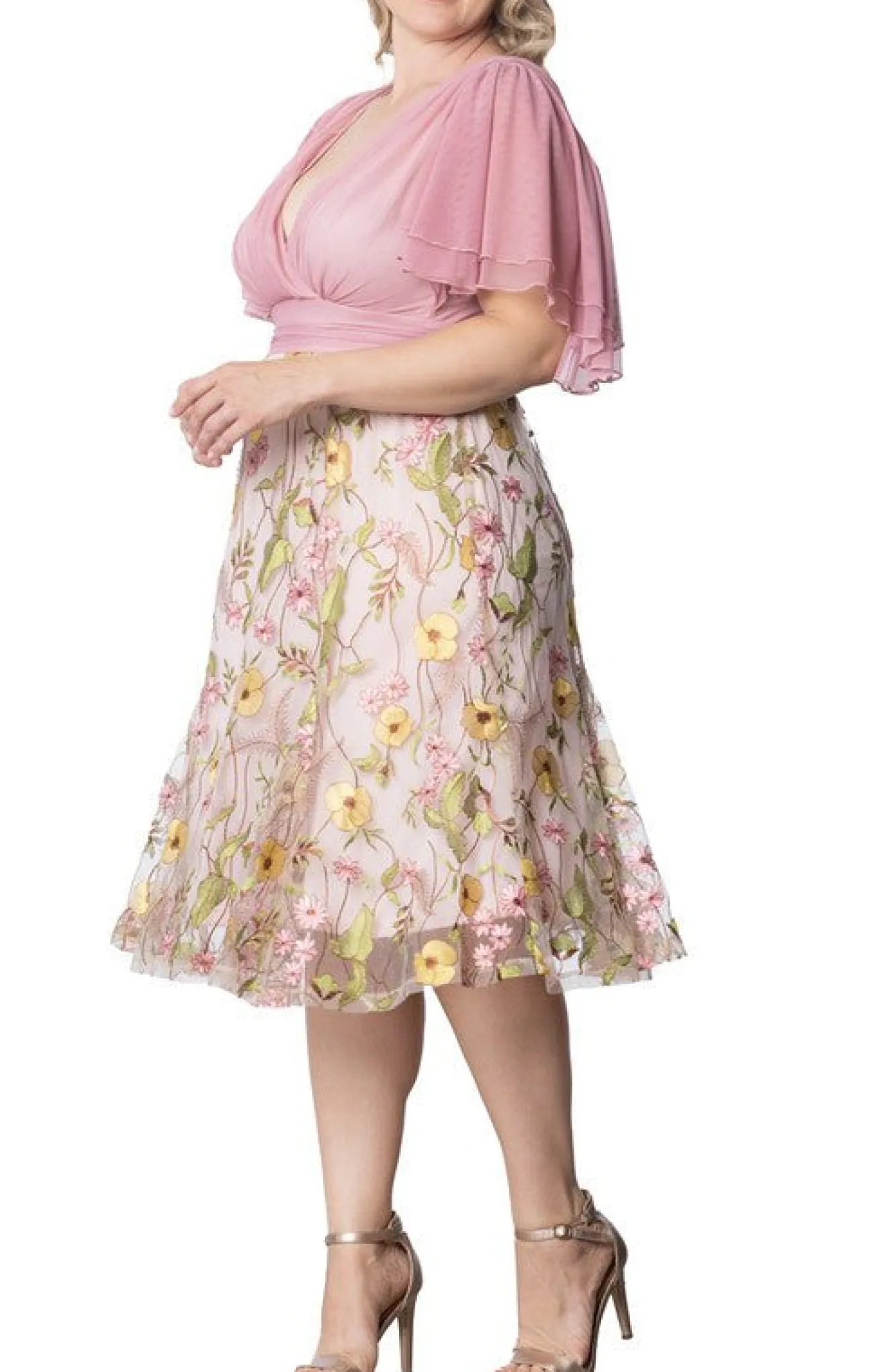 Lillian Embroidered Cocktail Dress - Plus