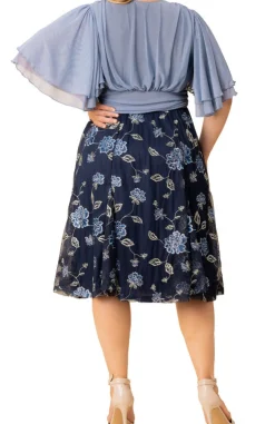Lillian Embroidered Cocktail Dress - Plus
