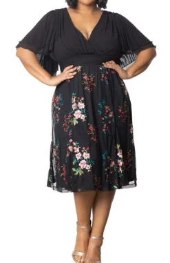 Lillian Embroidered Cocktail Dress - Plus
