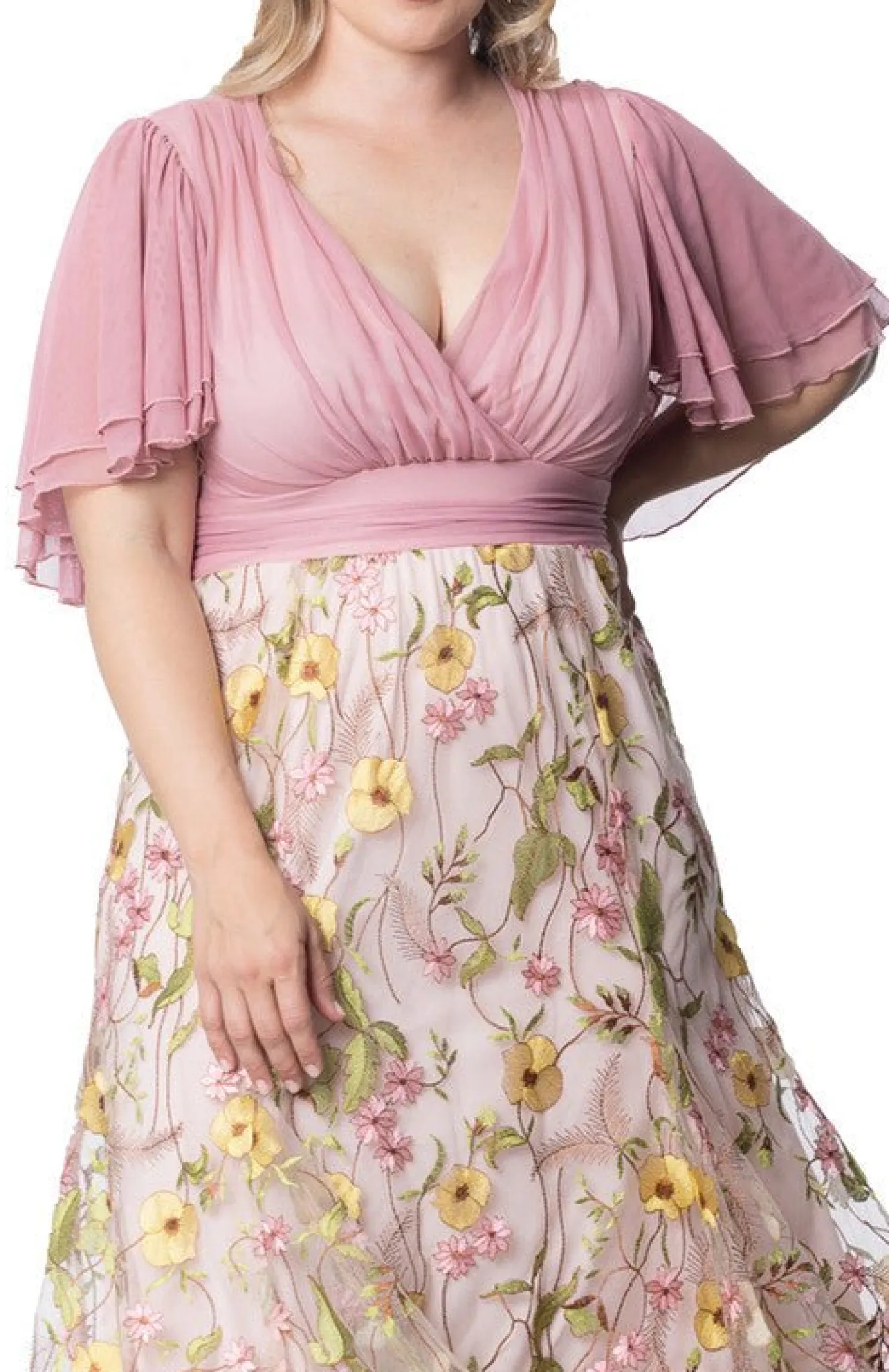 Lillian Embroidered Cocktail Dress - Plus