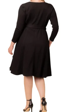 London Sweater Knit Wrap Dress - Plus