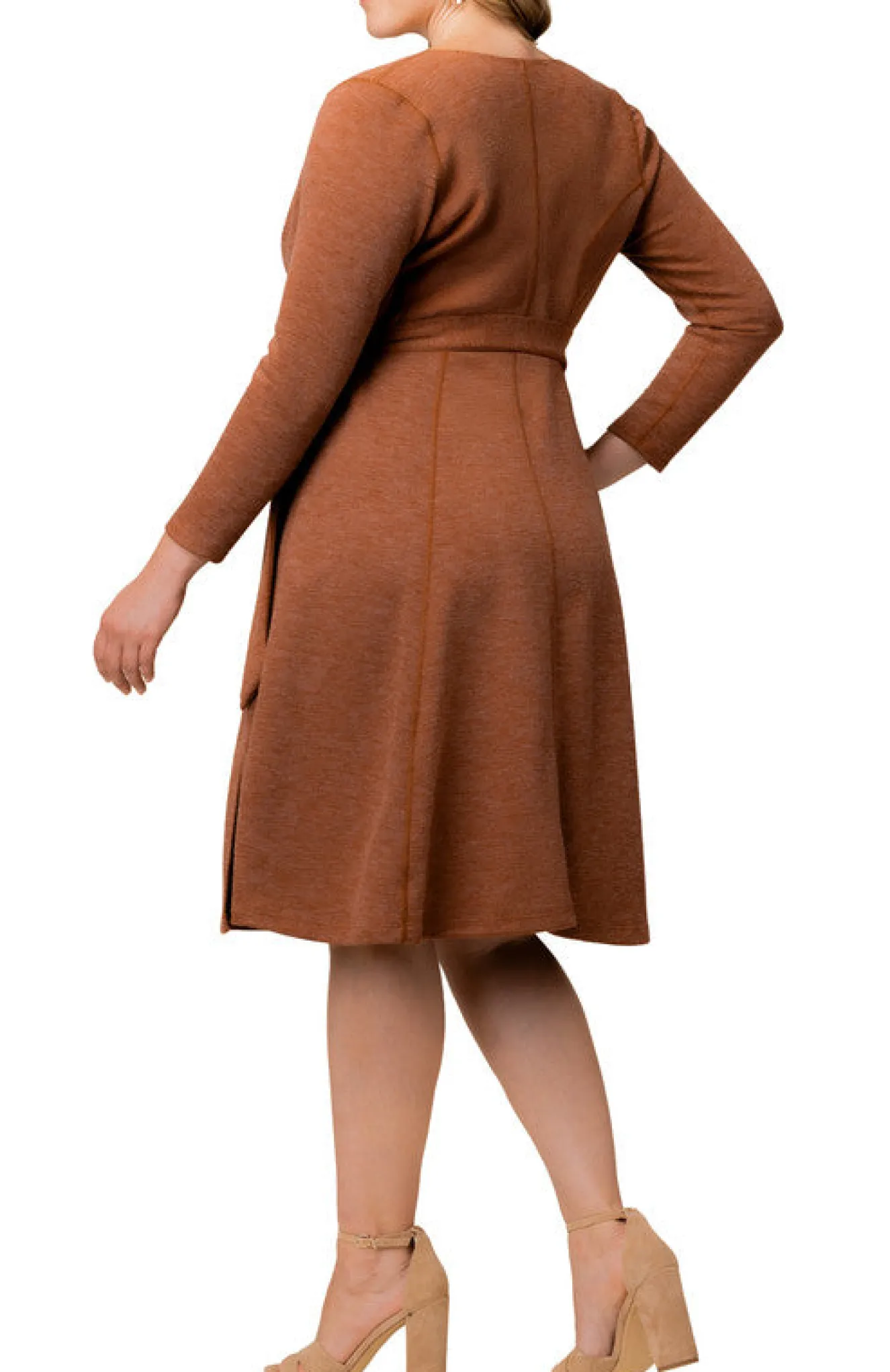 London Sweater Knit Wrap Dress - Plus