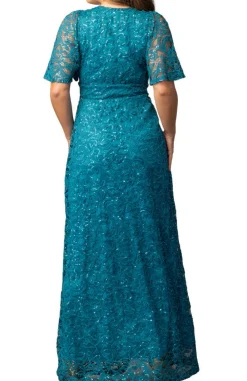 Luminous Sequin Lace Evening Gown
