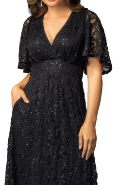 Luminous Sequin Lace Evening Gown