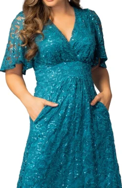 Luminous Sequin Lace Evening Gown