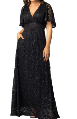 Luminous Sequin Lace Evening Gown