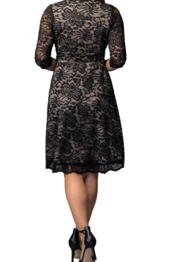 Mademoiselle Lace Cocktail Dress - Black & Nude