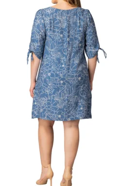 Manhattan Shift Dress - Blue Floral - Plus