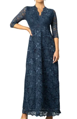 Maria Lace Evening Gown - Nocturnal Navy