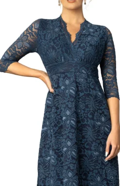 Maria Lace Evening Gown - Nocturnal Navy