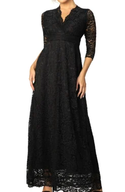 Maria Lace Evening Gown - Onyx