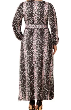 Nightshade Floral Falls Kelsey Long Sleeve Maxi Dress - Plus