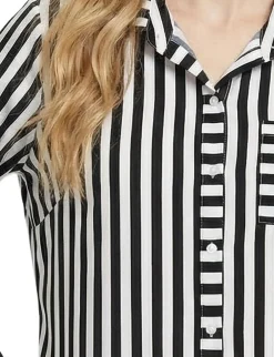 NY Collection Long Sleeve Blouse With Chest Pocket