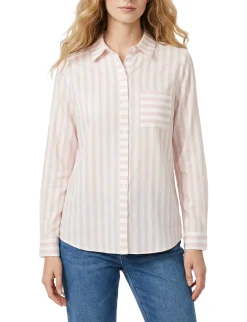 NY Collection Long Sleeve Blouse With Chest Pocket