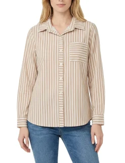NY Collection Long Sleeve Blouse With Chest Pocket