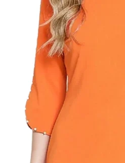 NY Collection 3/4 Pearl-Detail Petal Sleeve Dress