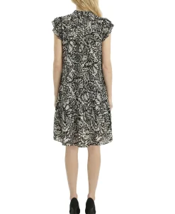 NY Collection Petite Flutter Sleeve Flounced Dress