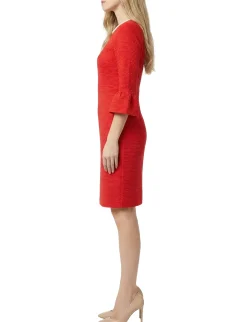 NY Collection Petite 3/4 Sleeve Pearl Detail Dress