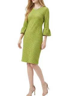 NY Collection Petite 3/4 Sleeve Pearl Detail Dress
