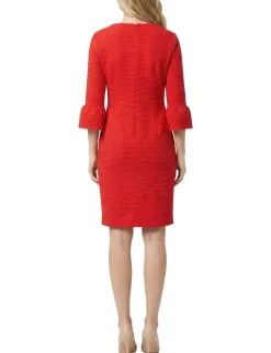 NY Collection Petite 3/4 Sleeve Pearl Detail Dress