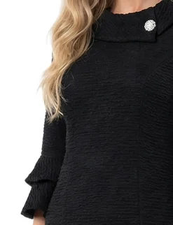 NY Collection Petite 3/4 Sleeve Shawl Collar Dress