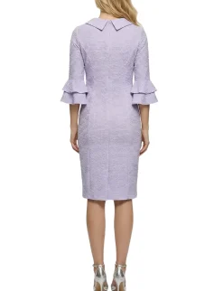 NY Collection Petite 3/4 Sleeve Shawl Collar Dress