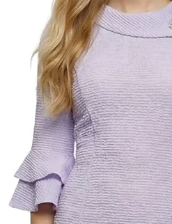 NY Collection Petite 3/4 Sleeve Shawl Collar Dress