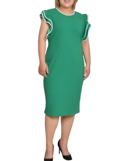 NY Collection Plus Size Ruffle-Sleeve Dress