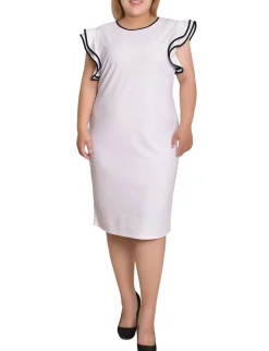 NY Collection Plus Size Ruffle-Sleeve Dress