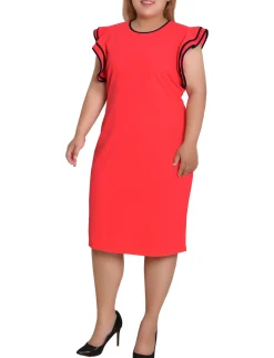 NY Collection Plus Size Ruffle-Sleeve Dress