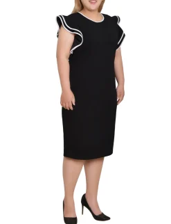 NY Collection Plus Size Ruffle-Sleeve Dress
