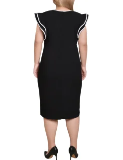 NY Collection Plus Size Ruffle-Sleeve Dress