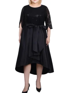 NY Collection Plus Size Sequin and Jacquard Holiday Dress