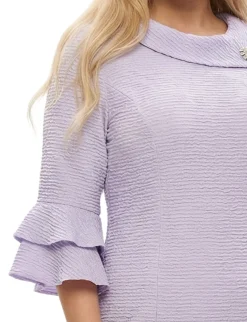 NY Collection Plus Size 3/4 Sleeve Shawl Collar Dress