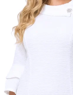 NY Collection Plus Size 3/4 Sleeve Shawl Collar Dress