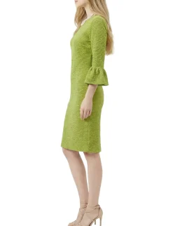 NY Collection 3/4 Sleeve Pearl Detail Dress